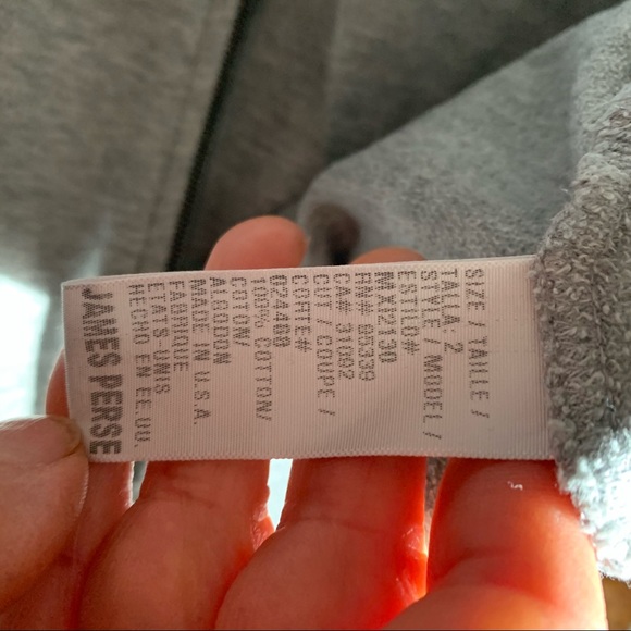 Standard James Perse grey zip up hoodie, size 2 - Picture 7 of 8